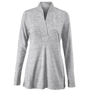 Cabi Grey Long Sleeve Placket Tee. Size Small